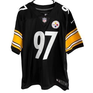 Mens On Field Size XL ARNOLD HARRISON Steelers SEWN #’s NFL Black Jersey CLEAN